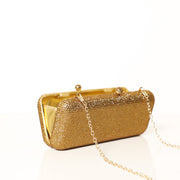 Gold Crystal Clutch Rectangle