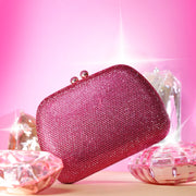 Crystal Clutch Square  Rani Pink