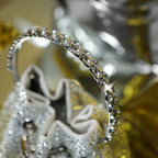 Golden & Silver Ombre Embellished Bucket Bag with Detachable Sling