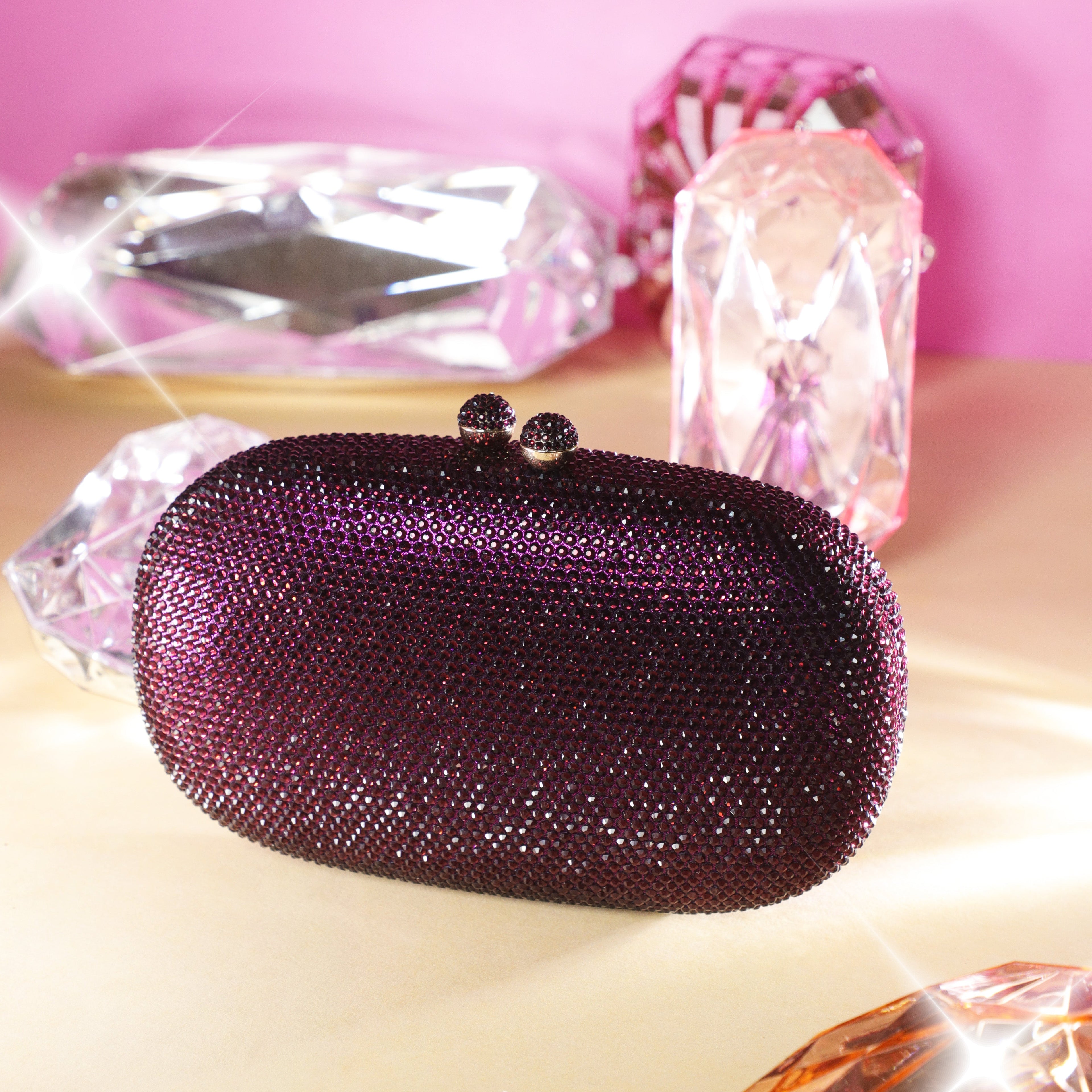Pebble Crystal Clutch Purple | Limited Edition