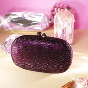 Pebble Crystal Clutch Purple