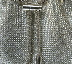 Silver Embellished Bucket Bag with Detachable Sling
