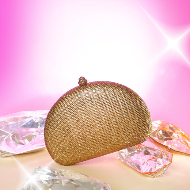 Crystal Clutch Gold Semicircle