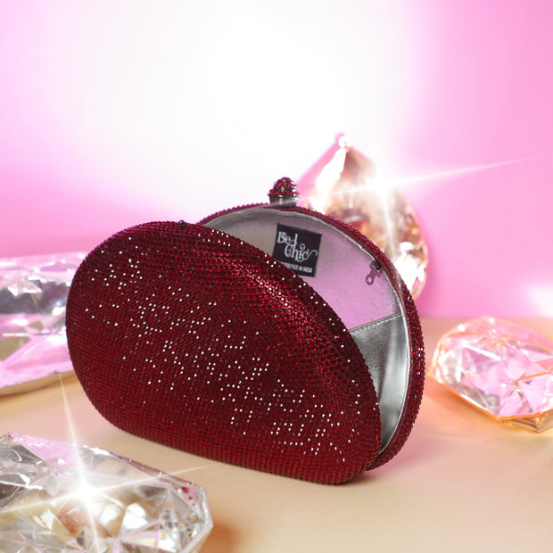 Crystal Clutch Red Semicircle