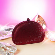 Crystal Clutch Red Semicircle