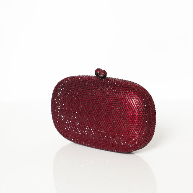 Pebble Crystal Clutch Red