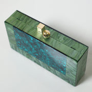 Statement Green Acrylic Clutch with Detachable Sling