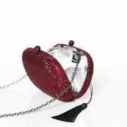 Pebble Crystal Clutch Red