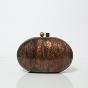 Bronze Capsule Acrylic Clutch with Detachable Sling