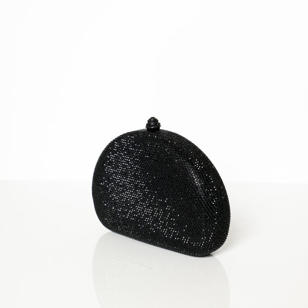 Crystal Clutch Black Semicircle