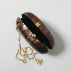 Bronze Capsule Acrylic Clutch with Detachable Sling
