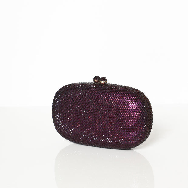 Pebble Crystal Clutch Purple