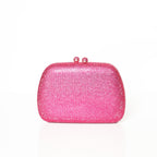 Crystal Clutch Square  Rani Pink