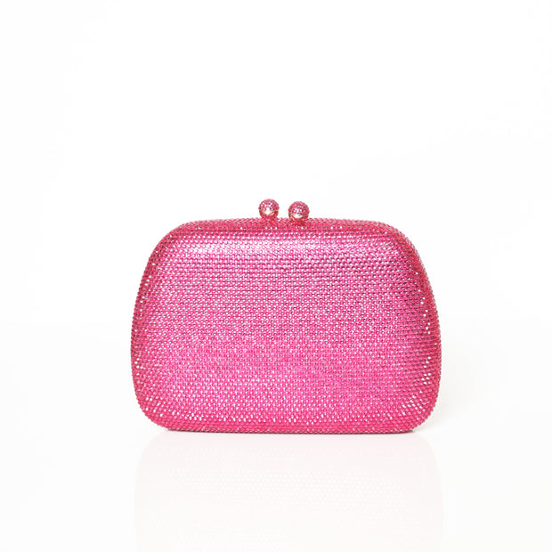 Crystal Clutch Square  Rani Pink