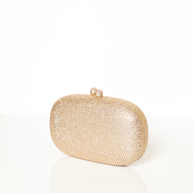 Pebble Crystal Clutch Gold