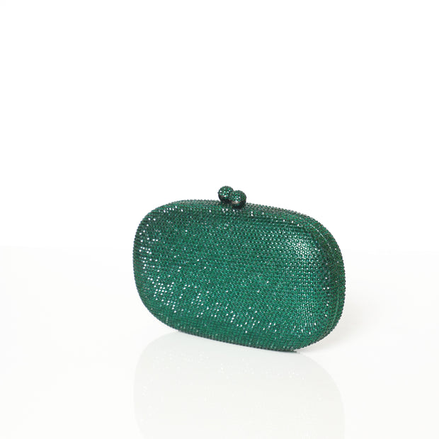 Pebble Crystal Clutch Green