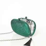 Pebble Crystal Clutch Green