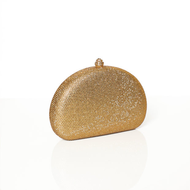 Crystal Clutch Gold Semicircle