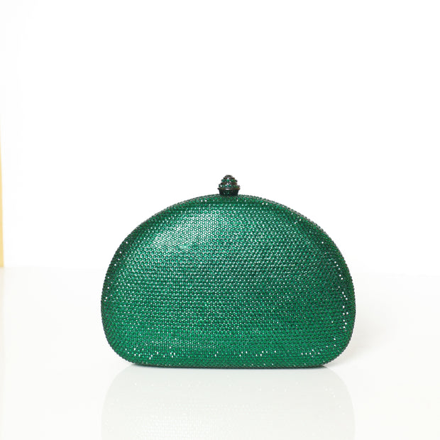 Crystal Clutch Green Semicircle