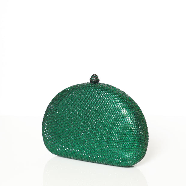 Crystal Clutch Green Semicircle