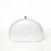 Crystal Clutch Silver Semicircle