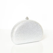 Crystal Clutch Silver Semicircle