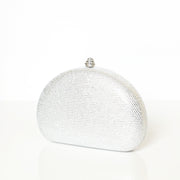 Crystal Clutch Silver Semicircle