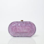 Lilac Acrylic Party Clutch with Detachable Sling