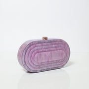 Lilac Acrylic Party Clutch with Detachable Sling