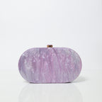 Lilac Acrylic Party Clutch with Detachable Sling