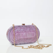 Lilac Acrylic Party Clutch with Detachable Sling