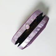 Lilac Acrylic Party Clutch with Detachable Sling