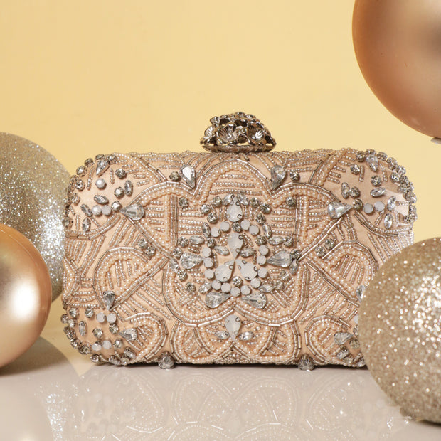 Mystic Crystal Clutch Beige