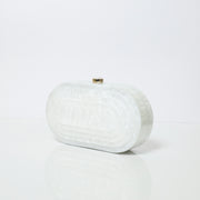 Statement White Acrylic Clutch with Detachable sling