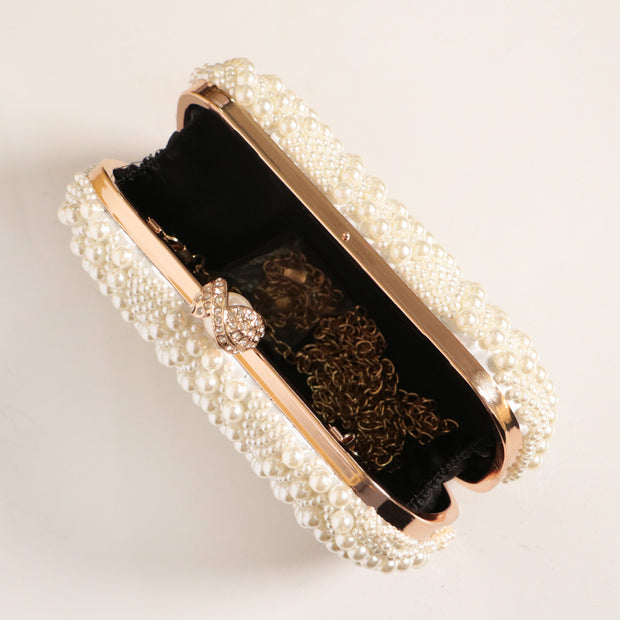 Twilight  Pearl Clutch Ivory