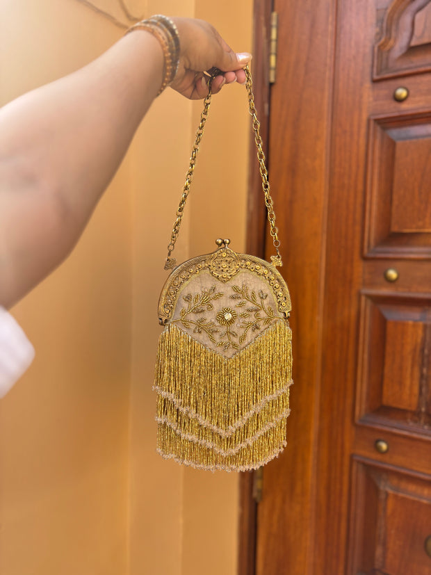 Heer Tassel Gold Potli