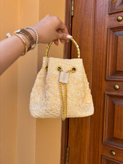 Ivory Bloom Bucket Bag