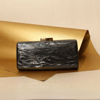 Rectangle Elegant  Acrylic Clutch Black | With crossbody Chain strap