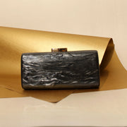 Rectangle Elegant  Acrylic Clutch Black | With crossbody Chain strap