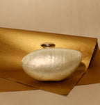 Acrylic Ivory Shell Clutch with detachable Sling