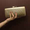 Rectangle Elegant  Acrylic Clutch Gold | With crossbody Chain strap