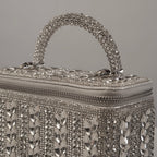 Silver Crystal Leaf Luxe Vanity Bag