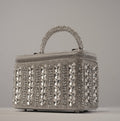 Silver Crystal Leaf Luxe Vanity Bag