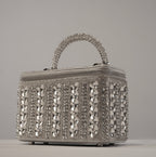 Silver Crystal Leaf Luxe Vanity Bag