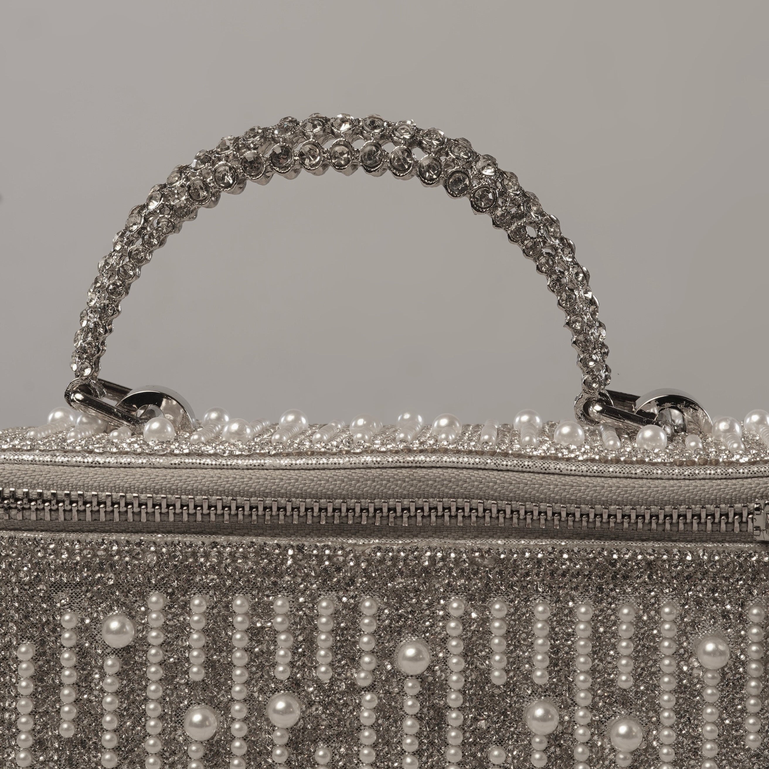 Silver Pearl Cascade Vanity Bag