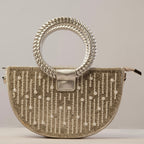 Golden Pearl Cascade Crystal Handbag