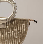 Golden Pearl Cascade Crystal Handbag