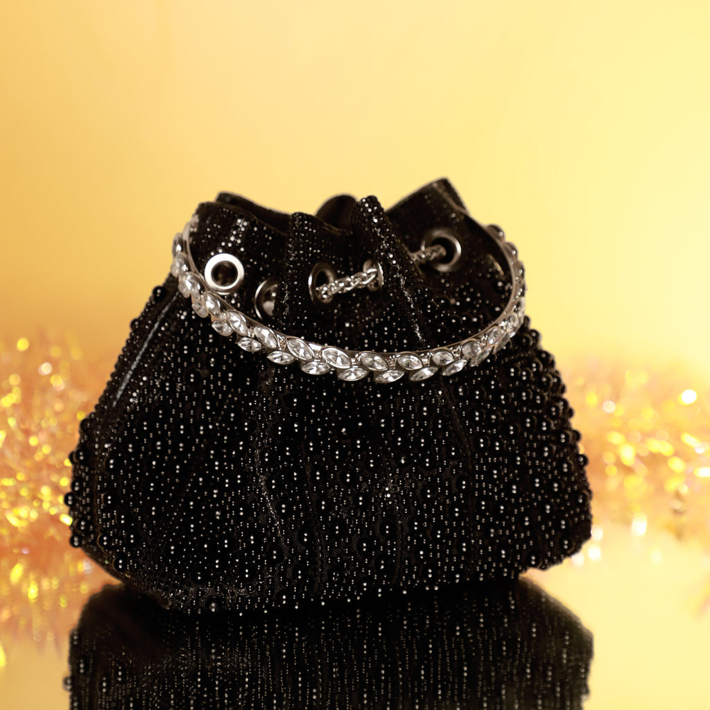 Pearl Grace Potli In Black