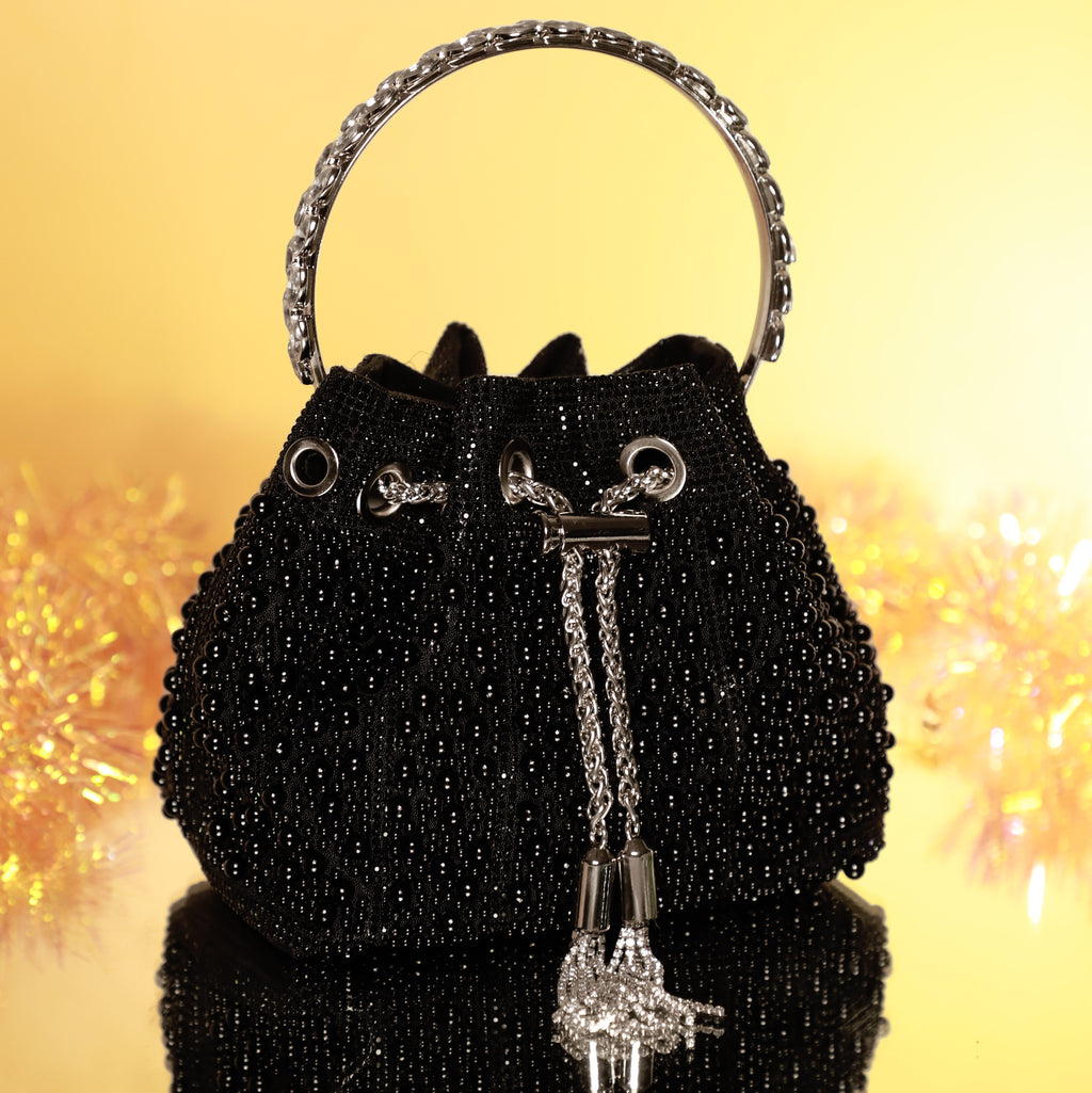 Pearl Grace Potli In Black