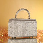 Silver Pearl Cascade Vanity Bag